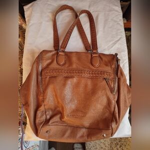 Liebeskind Kayla Soft Unstructured Brown Leather Pony Satchel